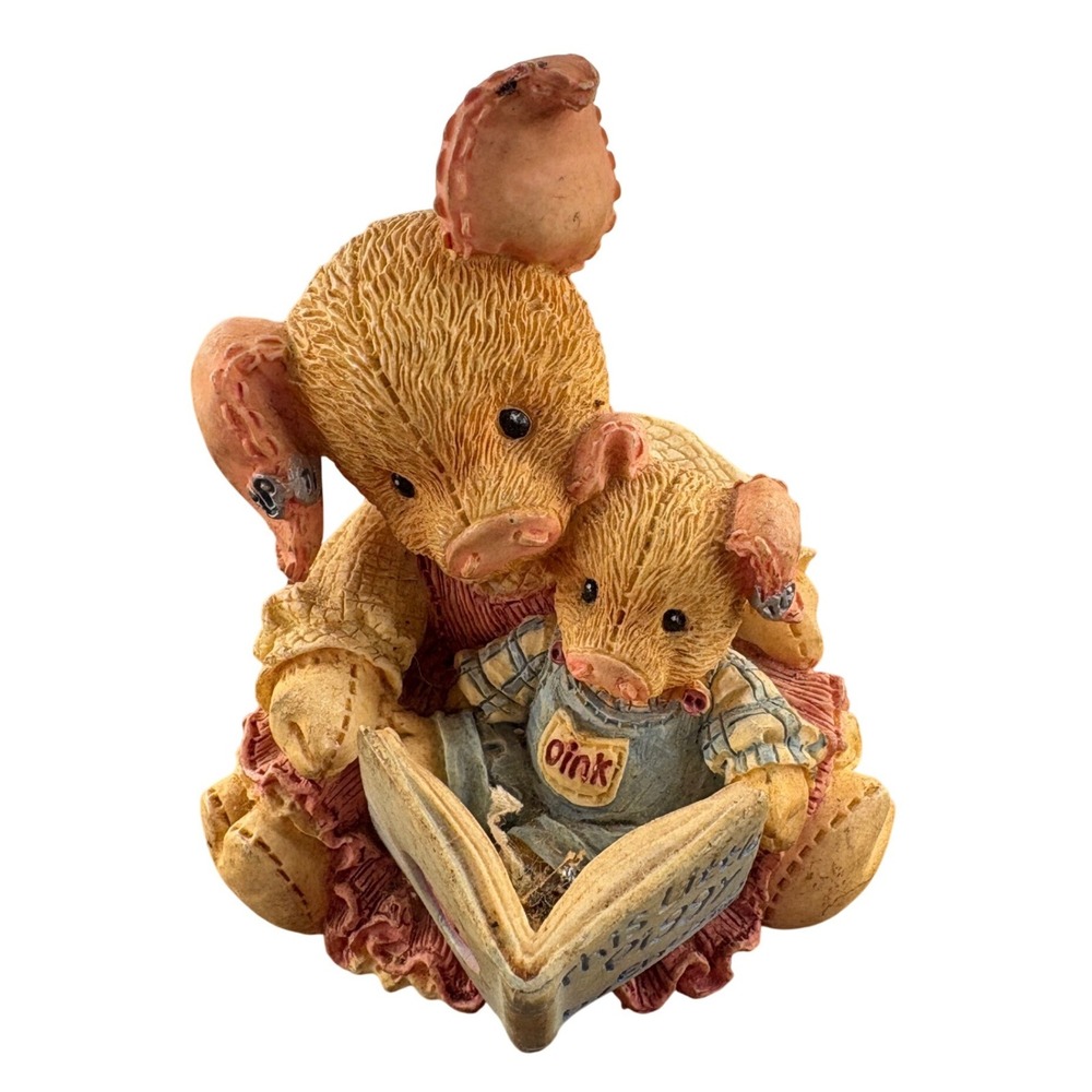 Enesco This Little Piggy Figurine‎ 124575 Mother Reading Baby Mary Rhyner 1994